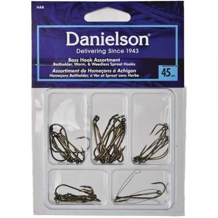 Danielson Bass Fishing Hook Assortment - 45 Piece 530521